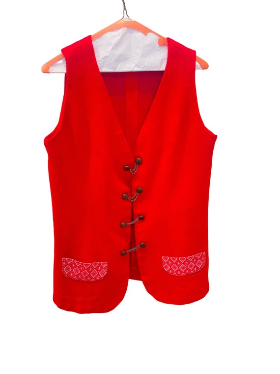 Vintage Red Handmade Vest 1970s