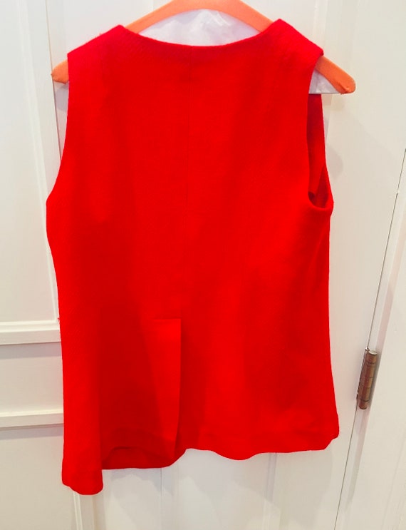 Vintage Red Handmade Vest 1970s - image 4