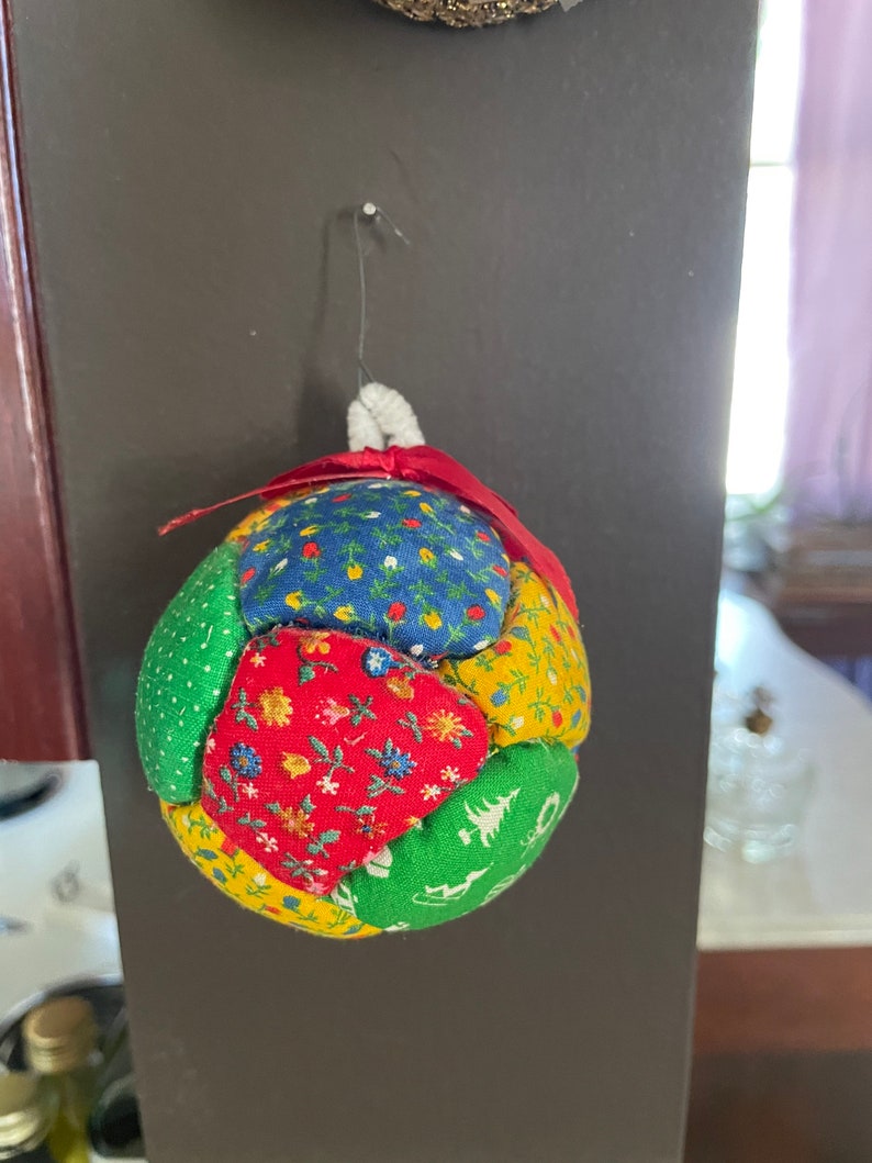 Vintage Handmade Calico Christmas Ornament