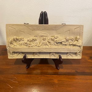 Vintage Chalkware Last Supper Wall Hanging Three Dimensional