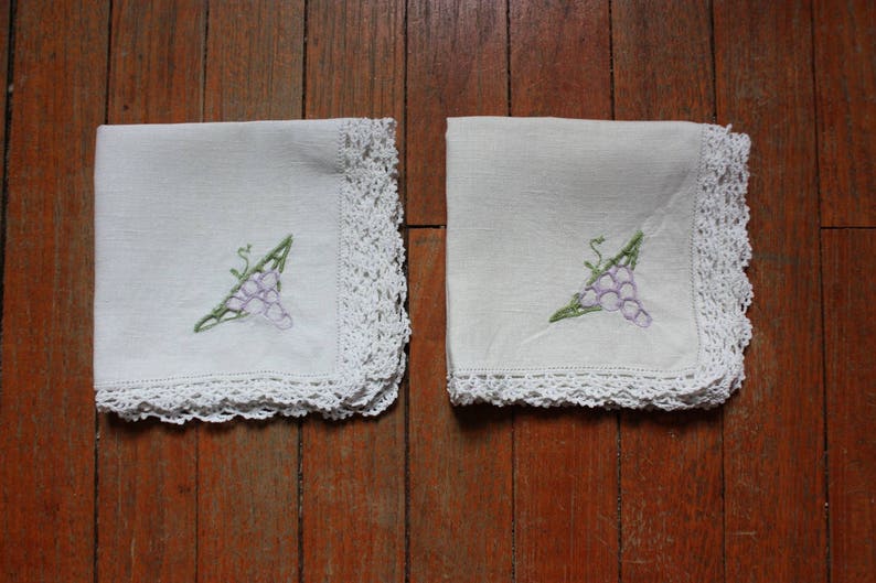 Vintage Placemats 2 and Matching Napkins 4 With Hand Etsy