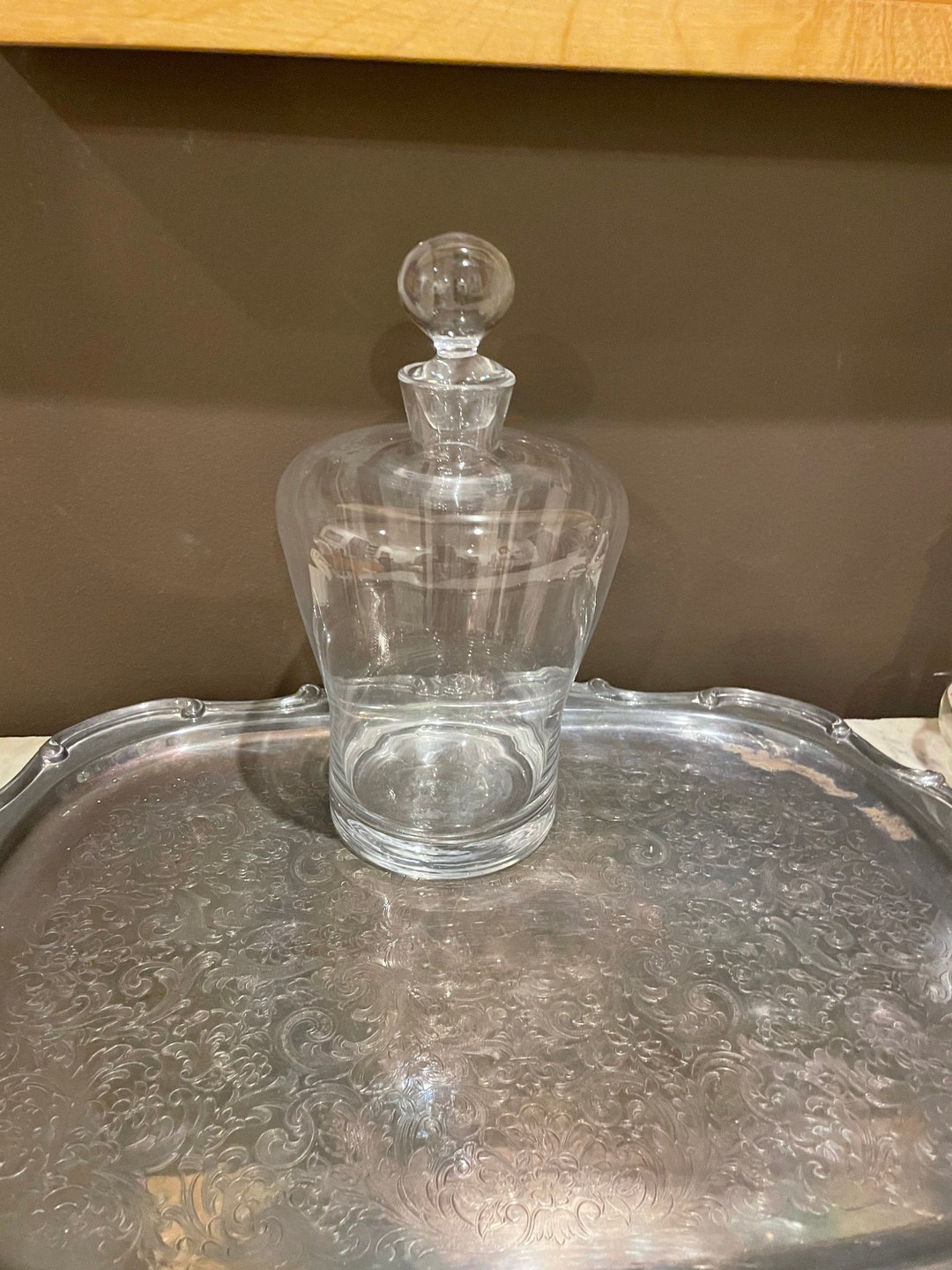 Vintage Large Glass Decanter. Etsy