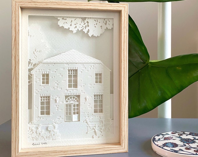 Custom Order Mini Framed Paper House Etsy