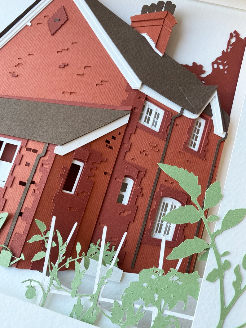Custom Order Framed Paper House in Colour Etsy