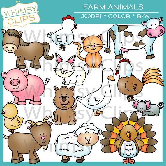 Items similar to Farm Animals Clip Art on Etsy
