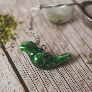 Infusor de chá em cerâmica verde para pássaros – Infusor de ervas em aço inoxidável