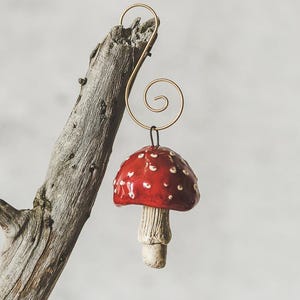 Ornament rode paddenstoelpaddestoel - Vliegenzwam Kerstboomkeramiek decoratie