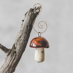 Penny Bun Pilz Ornament - Weihnachtsbaum Keramik Steinpilz, Handmade Woodland Weihnachtsdekor