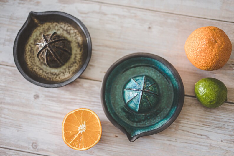 Ceramic Aqua Blue Citrus Juicer Pottery Lemon Squeezer Etsy