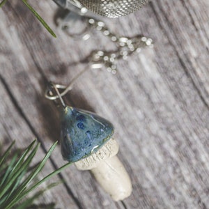 Tea infuser with swamp blue mushroom - Loose leaf tea strainer with magic mushroom - Tea lover Christmas gift