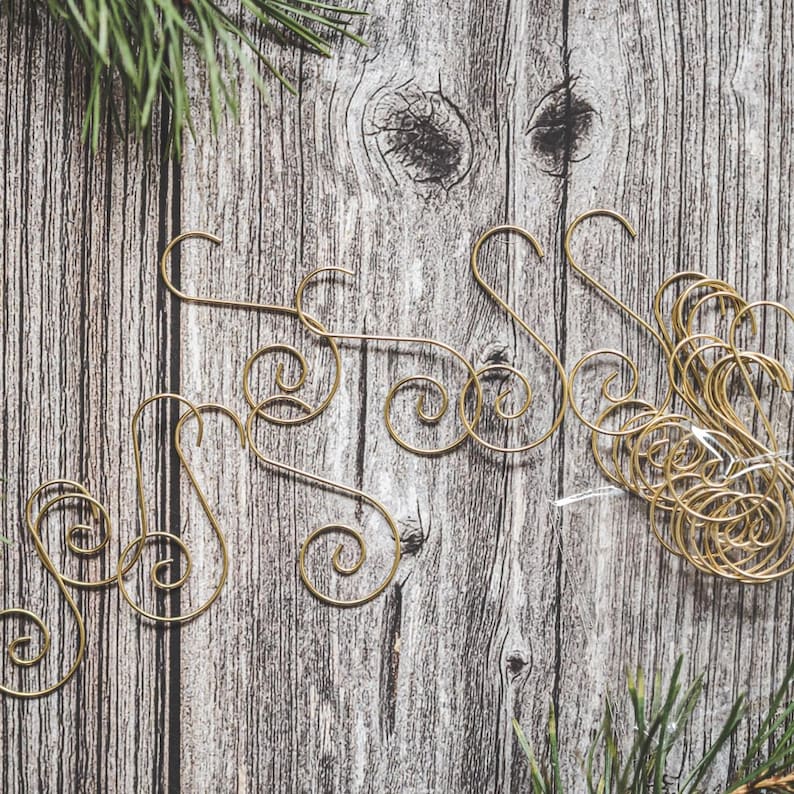 Christmas ornament metal hooks. S-shaped pendant hooks for decoration hanging.
