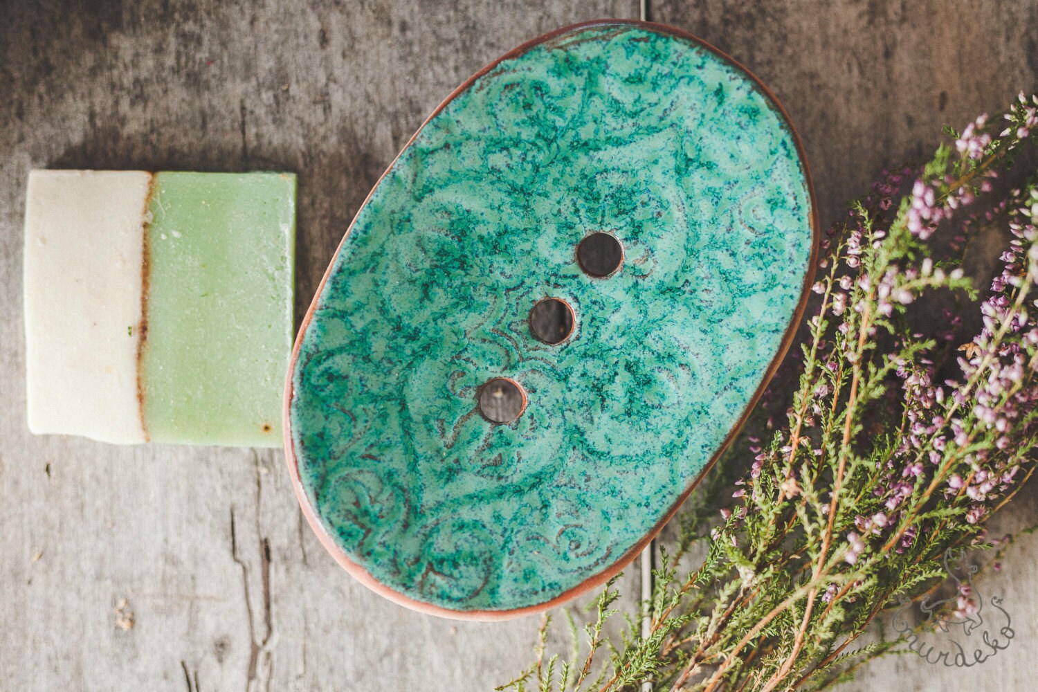 Malachite green draining soap dish Green ceramic soap holder Etsy