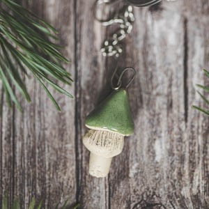Handmade Herbal Tea Infuser – Swamp Green Mushroom Charm, Loose Leaf Strainer