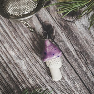 Infusore per tè ai funghi viola - Colino riutilizzabile per foglie sfuse, filtro per infusione a rete per tisane