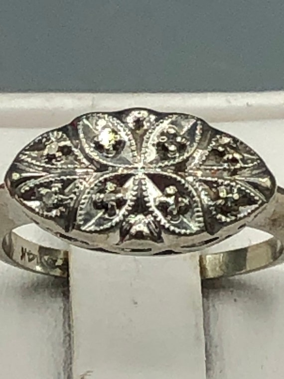 Antique Diamond Ring  Edwardian 14K White Gold Di… - image 9