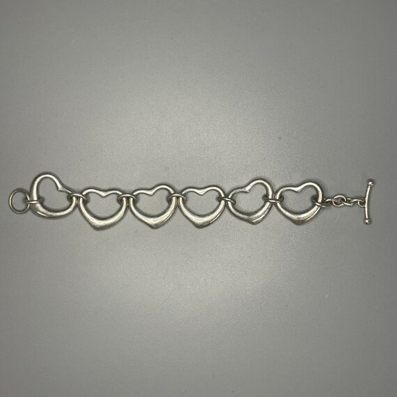 Tiffany & Co Sterling Silver Heart Link Bracelet … - image 3