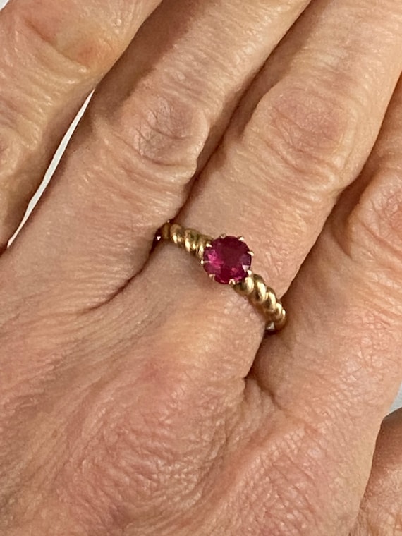 Antique 14k Ruby Ring Solitare and 14K Gold Ring