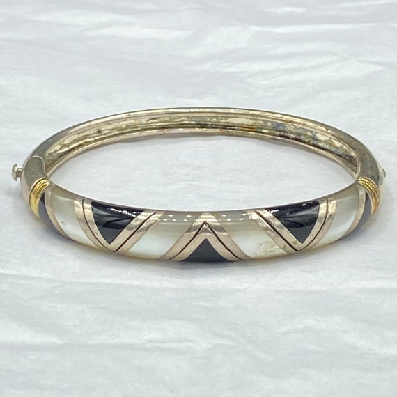 Vintage Asch Grossbardt Onyx and Moonstone Bangle Bracelet 18K - Etsy