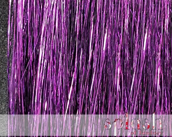 40" Hair Tinsel 100 Strands - Shiny Purple