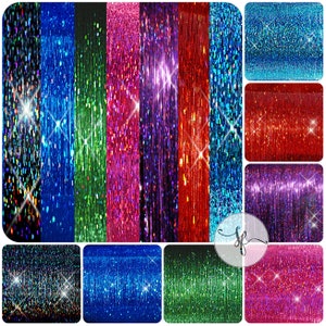 40" SPARKLING Hair Tinsel 100 Strands (Various Colors)