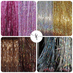 40" Shiny & Sparkle Hair Tinsel Set, 200 Strands