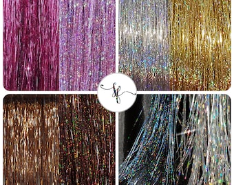 40" Shiny & Sparkle Hair Tinsel Set, 200 Strands