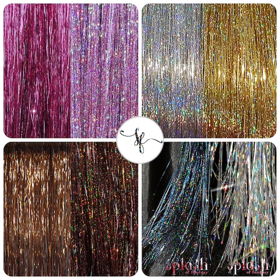 40 Shiny & Sparkle Hair Tinsel Set 200 Strands - Etsy