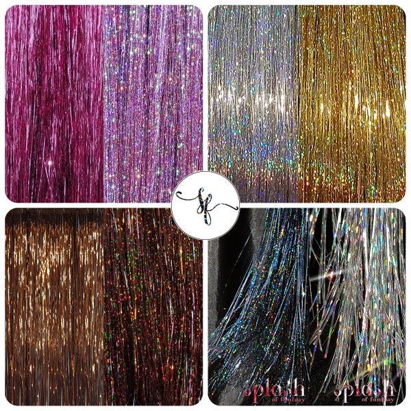 40" Shiny & Sparkle Hair Tinsel Set, 200 Strands