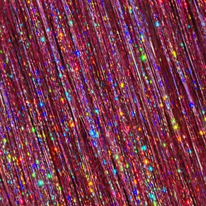 Sangria Hair Tinsel – 40&quot; – Rich Pink-Magenta 100 Sparkle Strands Fairy Hair