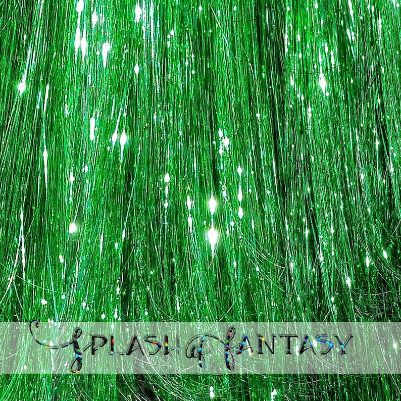 40 Hair Tinsel 100 Strands Shiny Green FREE USA SHIPPING Etsy
