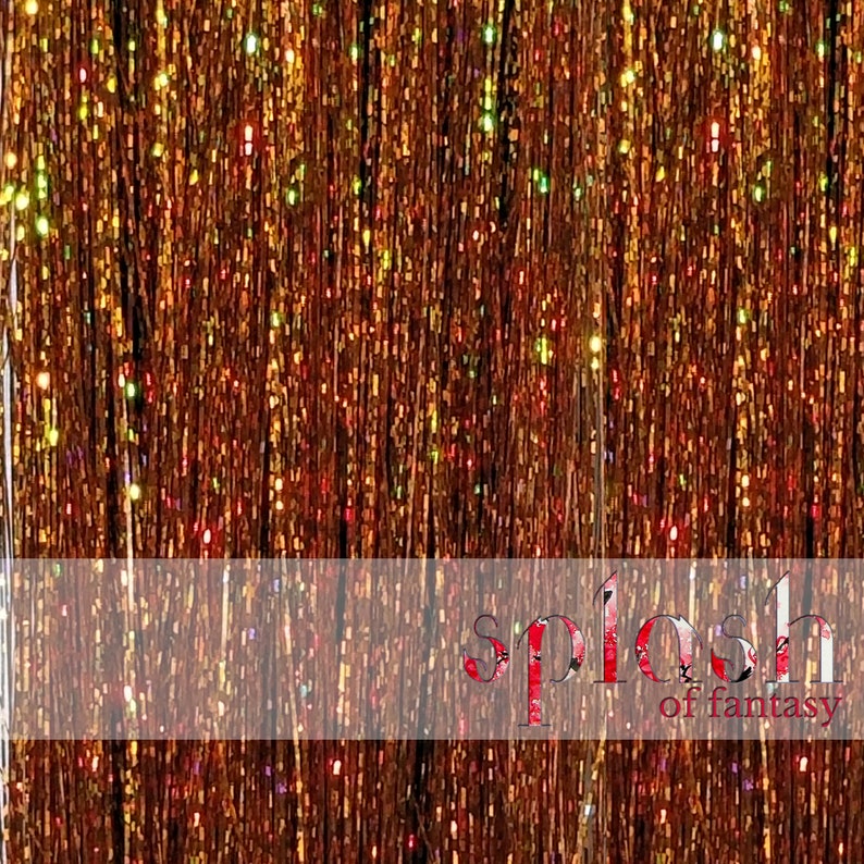 Sparkling Pumpkin Spice 40 Hair Tinsel 100 Strands