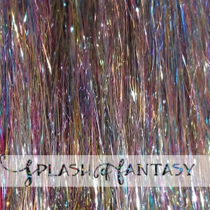 40&quot; Hair Tinsel 100 Strands - Shiny Pastel Rainbow