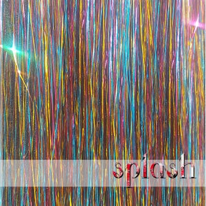 20" OR 40" Hair Tinsel 100 Strands - Shiny Rainbow