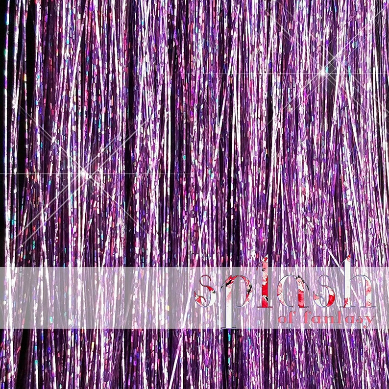 Sparkling Amethyst 40 Hair Tinsel 100 Strands
