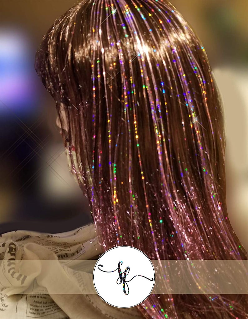 Sparkling Amethyst 40 Hair Tinsel 100 Strands