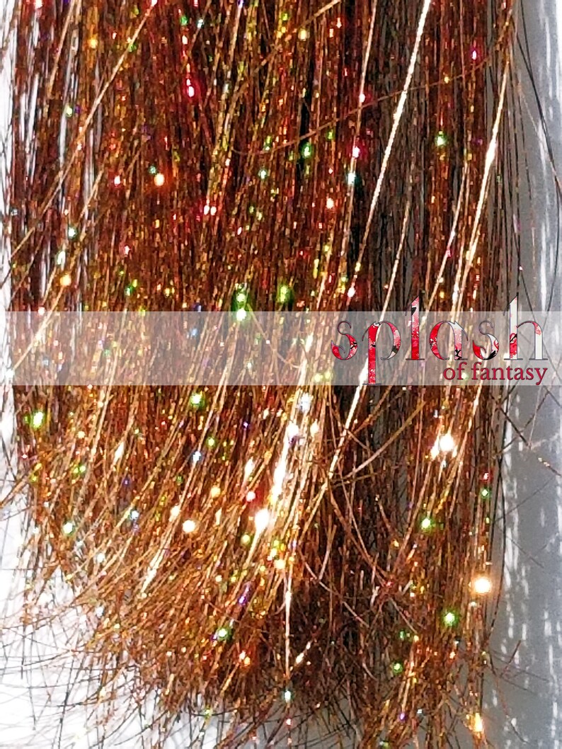 Sparkling Pumpkin Spice 40 Hair Tinsel 100 Strands