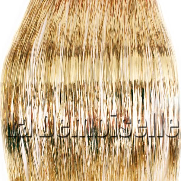 20" OR 40" Hair Tinsel 100 Strand - Champagne