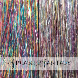 40" Shiny Fairy Hair Tinsel 200 Strands - Unicorn & Pastel Rainbow