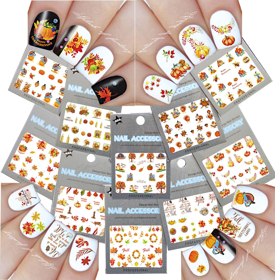 Nail Art Water Slide Tattoo Decals Fall Into Fun - Etsy