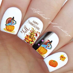 Nail Art Water Slide Tattoo Decals Fall Into Fun - Etsy