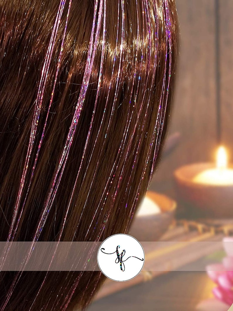 Sparkling Amethyst 40 Hair Tinsel 100 Strands