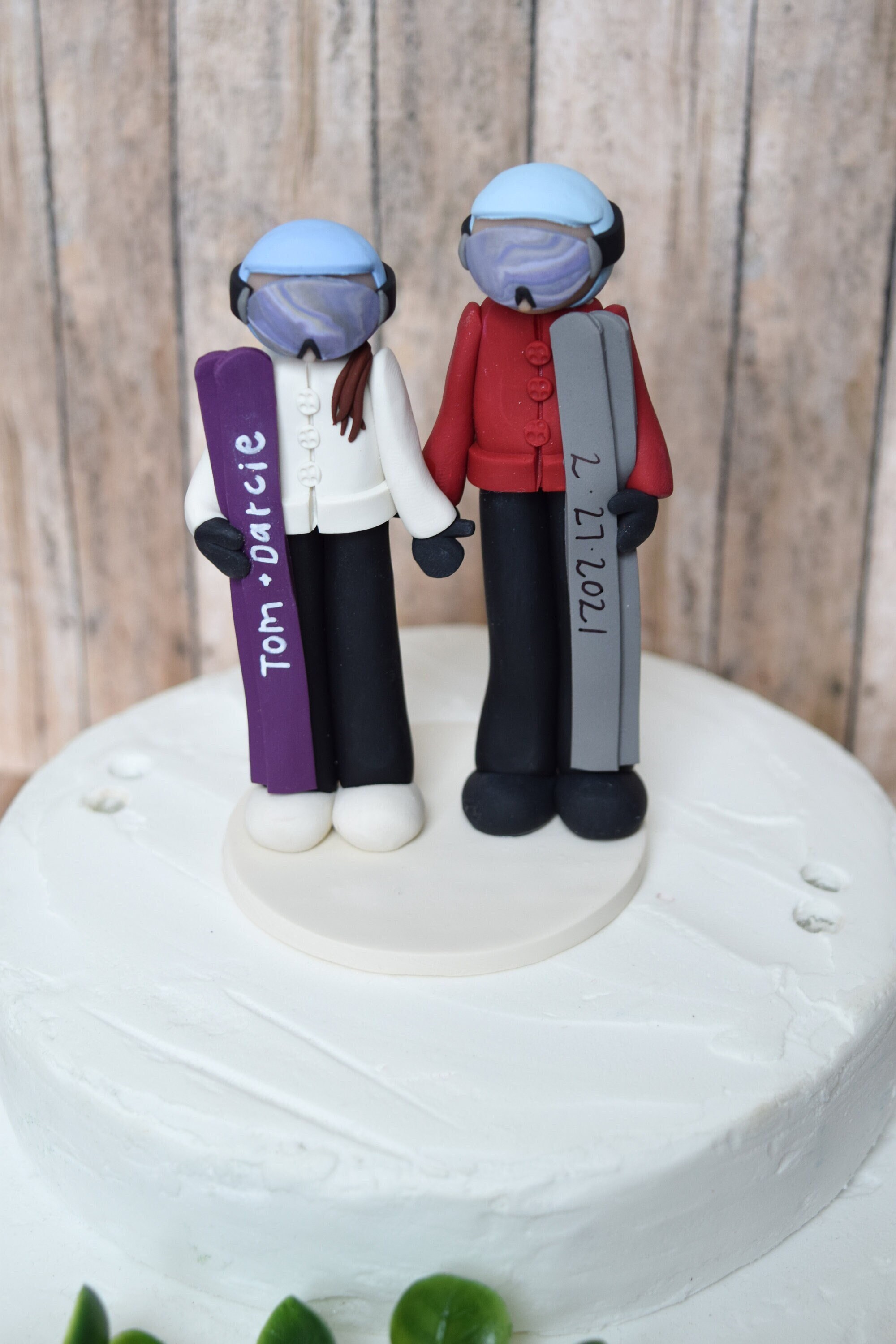 Custom Snowboader and Skier Wedding Cake Topper | custom snowboarder …