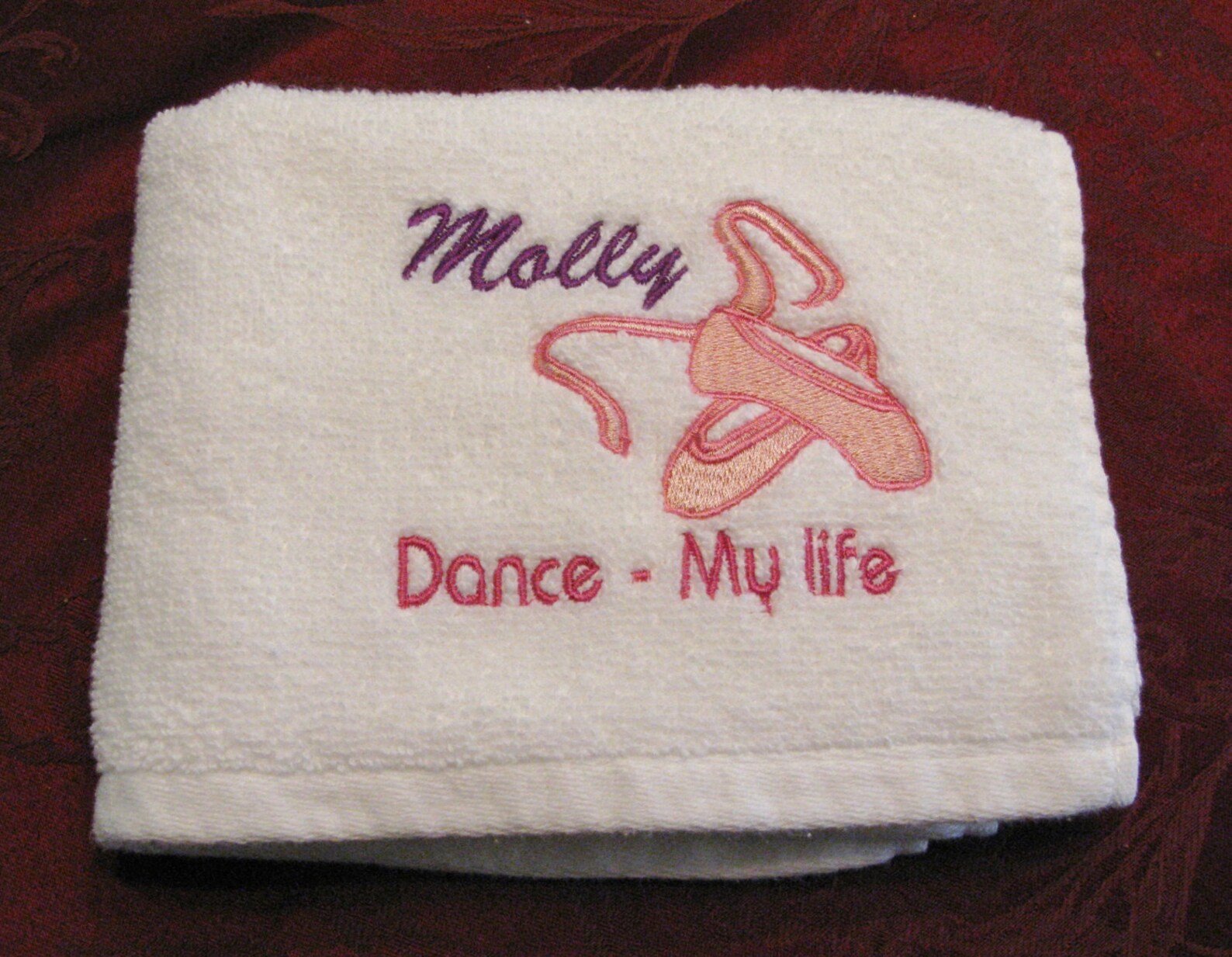 Personalized Embroidered Dancers Towel For Dance Bag Recitals 