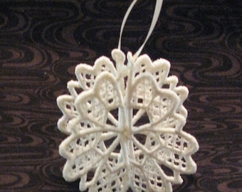 Embroidered Snowflake Christmas Tree Ornament