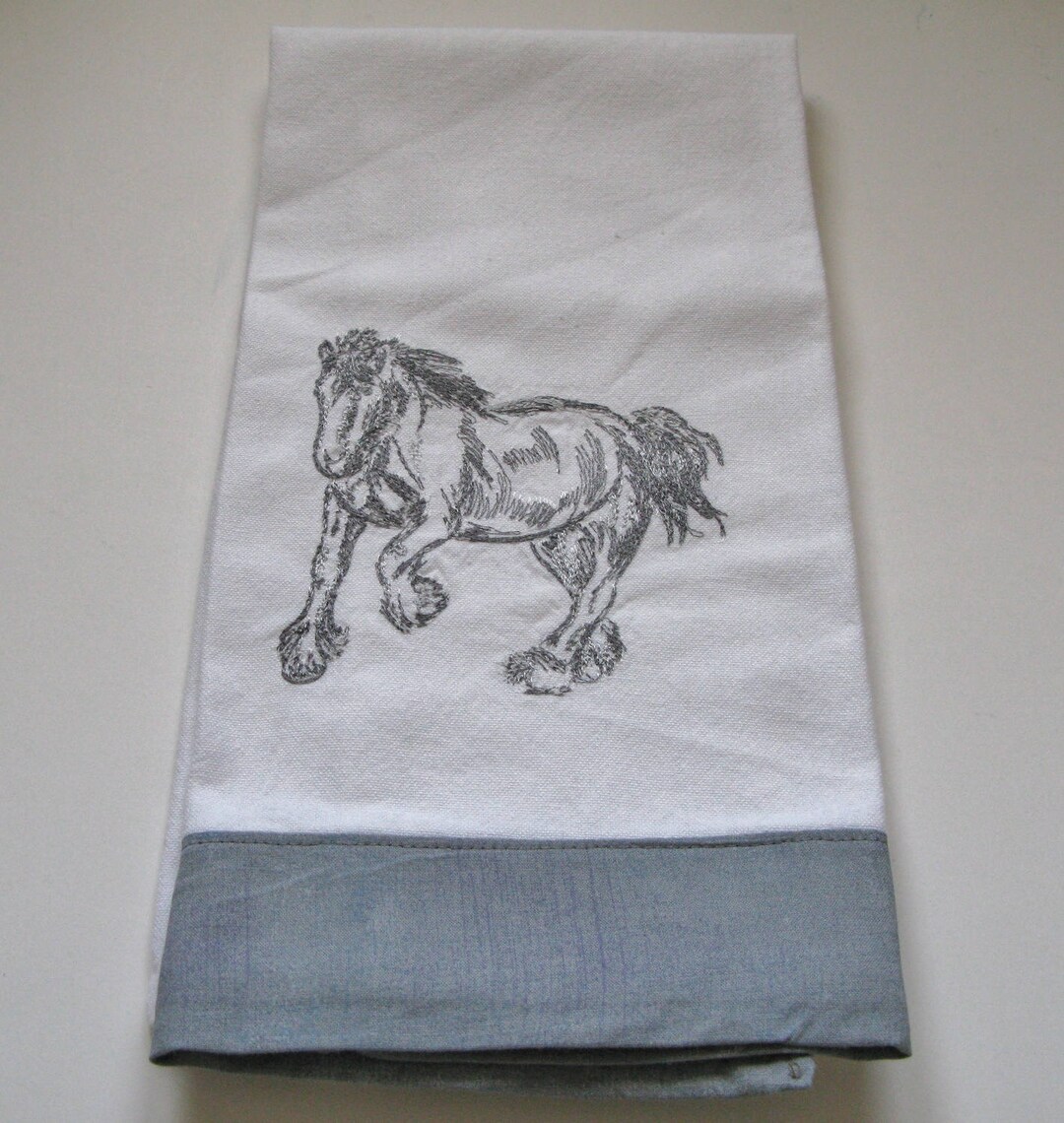Embroidered Horse Tea Towel. Dish Towel, Kitchen Towel Etsy