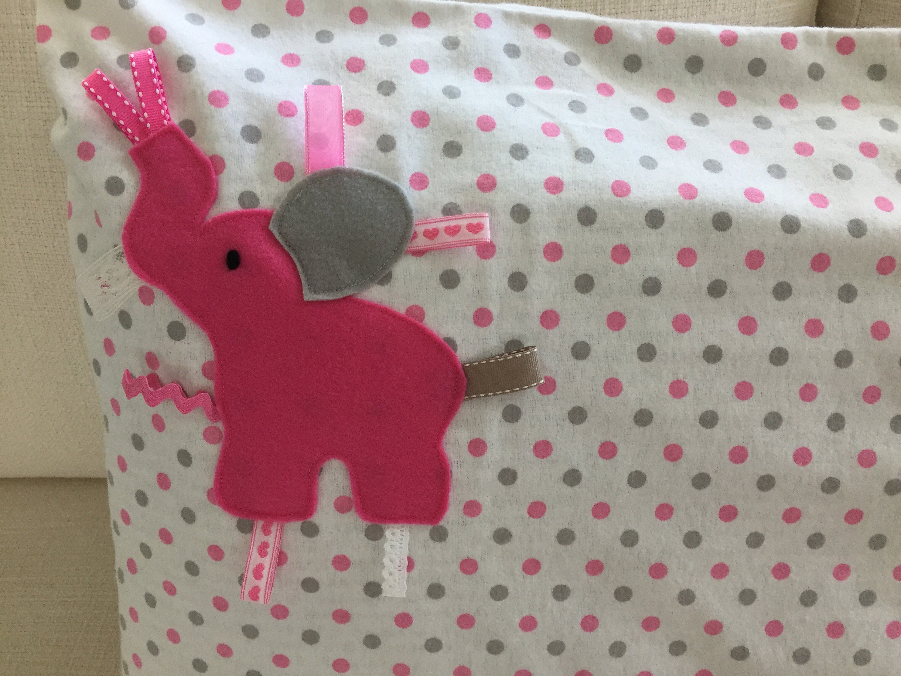 Handmade One Of A Kind Ellie Elephant Tag Ribbon Child S Etsy