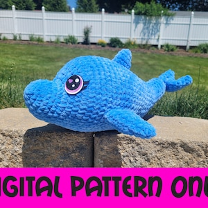 Bubbles the Dolphin Crochet Pattern, Amigurumi