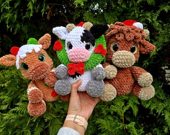 Ginger the Cow Crochet Pattern **NOT A PHYSICAL PRODUCT Cute plushie, Christmas