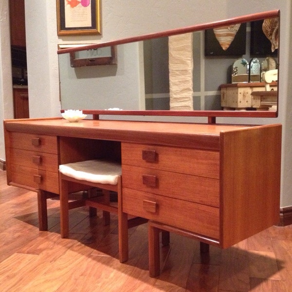 RESERVED FOR SAM MidCentury 1960's Solid Wood Vanity 