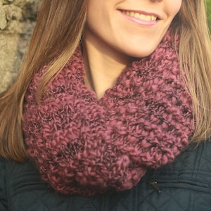 KNITTING PATTERN - Berry Snood (Chunky Knit Scarf, Infinity Scarf, Double Length Cowl)